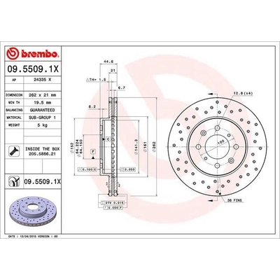 Front Premium Rotor by BREMBO - 09.5509.1X (1 Qty) pa7