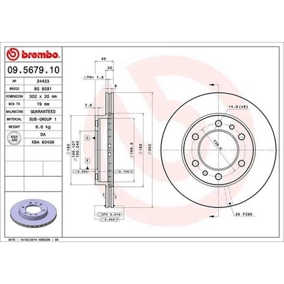 Front Premium Rotor by BREMBO - 09.5679.10 (1 Qty) pa4