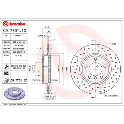 Front Premium Rotor by BREMBO - 09.7701.1X (1 Qty) pa1