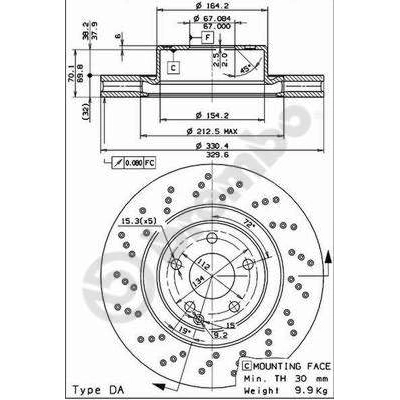 Front Premium Rotor by BREMBO - 09.7960.11 (1 Qty) pa1