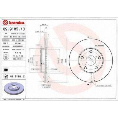 Front Premium Rotor by BREMBO - 09.9185.11 (1 Qty) pa2