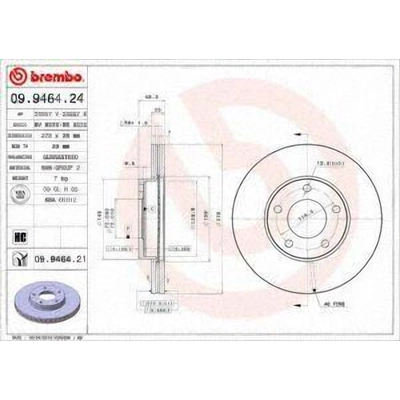 Front Premium Rotor by BREMBO - 09.9464.21 (1 Qty) pa2