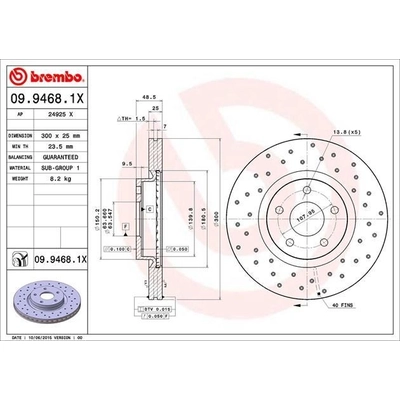 Front Premium Rotor by BREMBO - 09.9468.1X (1 Qty) pa4