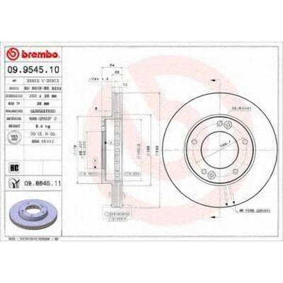 Front Premium Rotor by BREMBO - 09.9545.11 (1 Qty) pa2