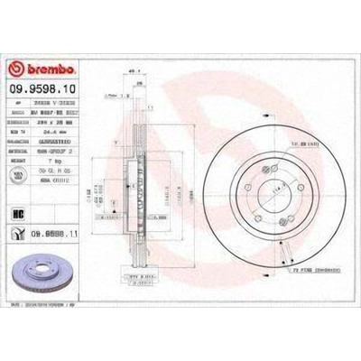 Front Premium Rotor by BREMBO - 09.9598.11 pa2