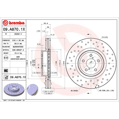 Front Premium Rotor by BREMBO - 09.A870.1X (1 Qty) pa2