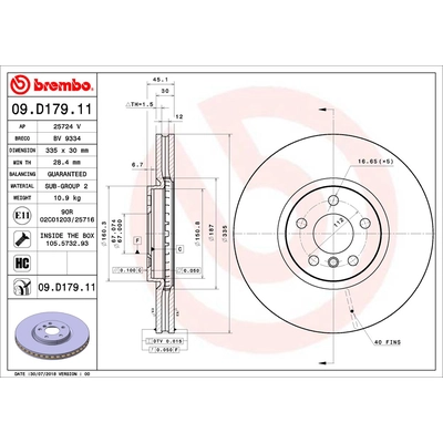 Front Premium Rotor by BREMBO - 09.D179.11 (1 Qty) pa2