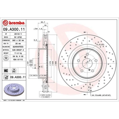 Front Premium Rotor by BREMBO - 09.A300.11 (1 Qty) pa8