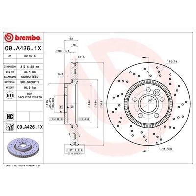 Front Premium Rotor by BREMBO - 09.A426.1X (1 Qty) pa6