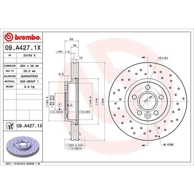 Front Premium Rotor by BREMBO - 09.A427.1X (1 Qty) pa4