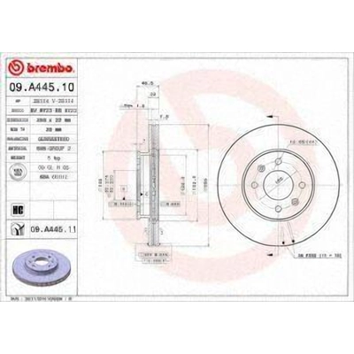 Front Premium Rotor by BREMBO - 09.A445.11 (1 Qty) pa3