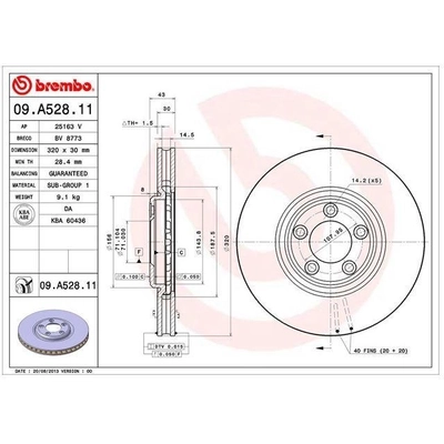 Front Premium Rotor by BREMBO - 09.A528.11 (1 Qty) pa8