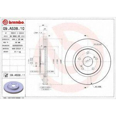 Front Premium Rotor by BREMBO - 09.A538.11 pa3