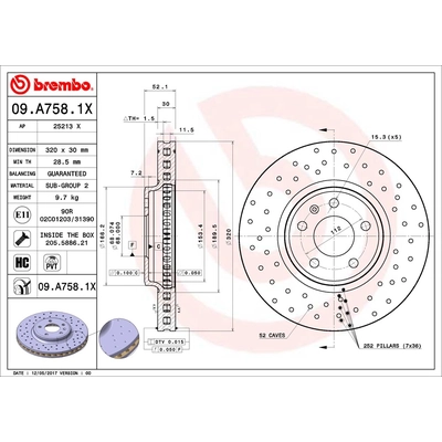 Front Premium Rotor by BREMBO - 09.A758.1X (1 Qty) pa2