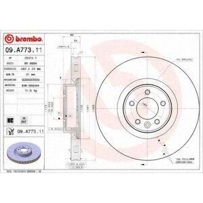 Front Premium Rotor by BREMBO - 09.A773.11 (1 Qty) pa2