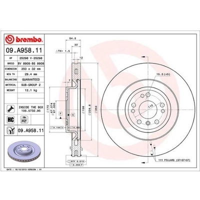 Front Premium Rotor by BREMBO - 09.A958.11 (1 Qty) pa4