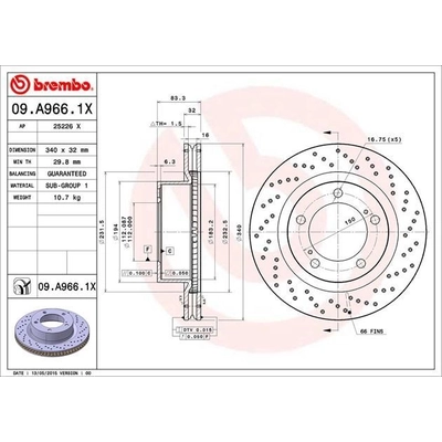 Front Premium Rotor by BREMBO - 09.A966.1X (1 Qty) pa4