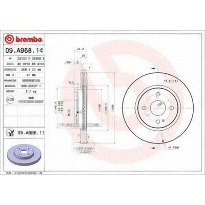 Front Premium Rotor by BREMBO - 09.A968.11 (1 Qty) pa2