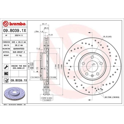 Front Premium Rotor by BREMBO - 09.B039.1X (1 Qty) pa4