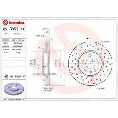 Front Premium Rotor by BREMBO - 09.B355.1X (1 Qty) pa2