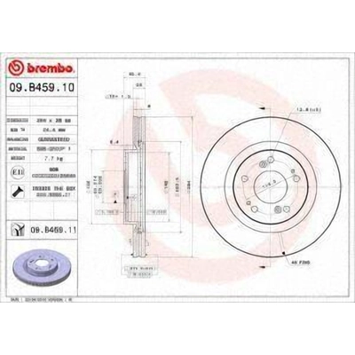 Front Premium Rotor by BREMBO - 09.B459.11 (1 Qty) pa3