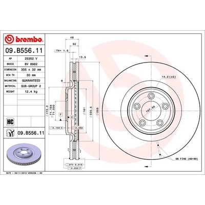 Front Premium Rotor by BREMBO - 09.B556.11 (1 Qty) pa2