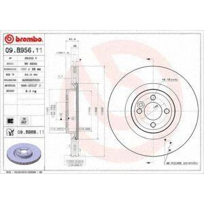 Front Premium Rotor by BREMBO - 09.B956.11 pa2