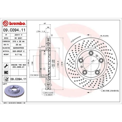 Front Premium Rotor by BREMBO - 09.C094.11 (1 Qty) pa4