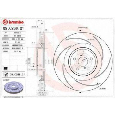 Front Premium Rotor by BREMBO - 09.C266.21 (1 Qty) pa2