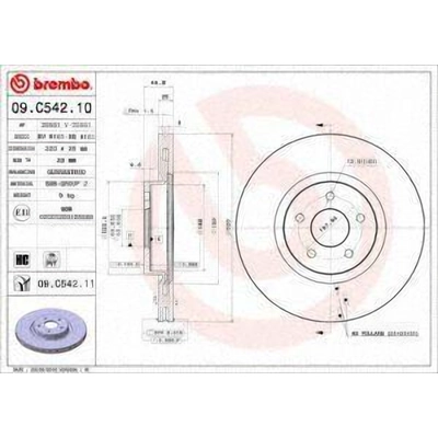 Front Premium Rotor by BREMBO - 09.C542.11 pa2
