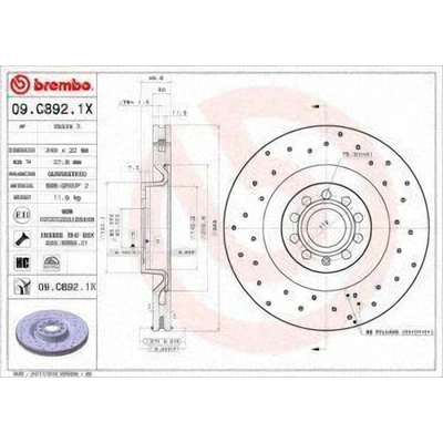 Front Premium Rotor by BREMBO - 09.C892.1X pa2