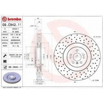 Front Premium Rotor by BREMBO - 09.C942.11 (1 Qty) pa2