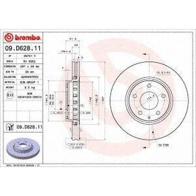Front Premium Rotor by BREMBO - 09.D628.11 pa2