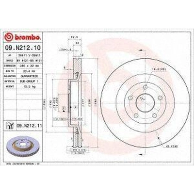 Front Premium Rotor by BREMBO - 09.N212.11 (1 Qty) pa2