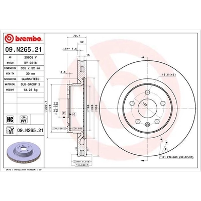 Front Premium Rotor by BREMBO - 09.N265.21 (1 Qty) pa4