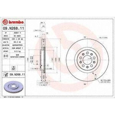 Front Premium Rotor by BREMBO - 09.N268.11 pa2