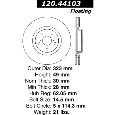 Front Premium Rotor by CENTRIC PARTS - 120.44103 pa2