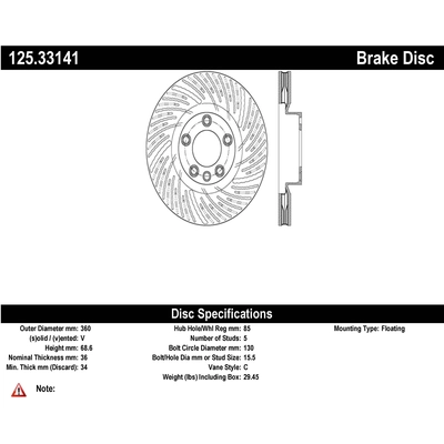 Disque avant de qualité supérieur by CENTRIC PARTS - 125.33141 pa2