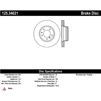 Disque avant de qualité supérieur by CENTRIC PARTS - 125.34021 pa2