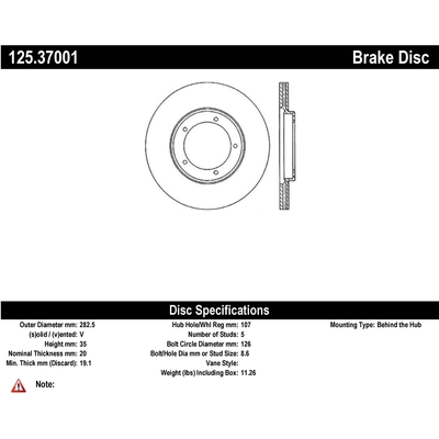 Front Premium Rotor by CENTRIC PARTS - 125.37001 pa1