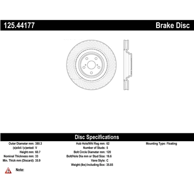 Disque avant de qualit� sup�rieur by CENTRIC PARTS - 125.44177 pa3