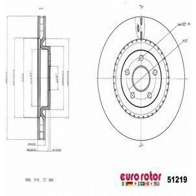 Disque avant de qualité supérieur par EUROROTOR - 51219 pa1