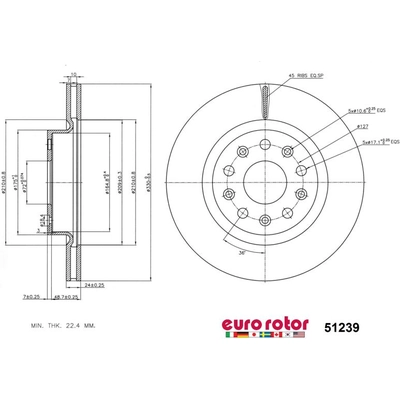 Front Premium Rotor by EUROROTOR - 51239 pa3