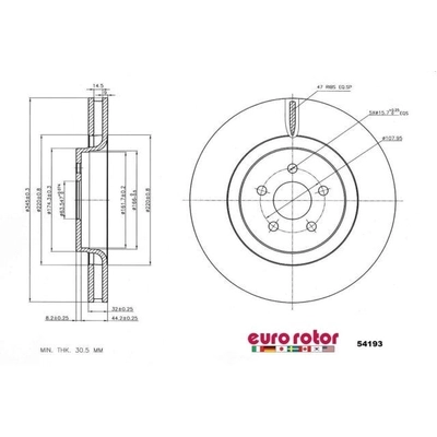 EUROROTOR - 54193 - Front Premium Rotor pa3