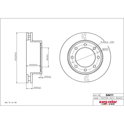 Front Premium Rotor by EUROROTOR - 54411 pa3