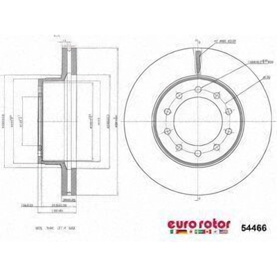 Disque avant de qualité supérieur par EUROROTOR - 54466 pa1