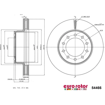 Front Premium Rotor by EUROROTOR - 54466 pa3