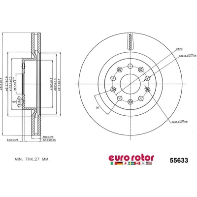 Front Premium Rotor by EUROROTOR - 55633 pa3