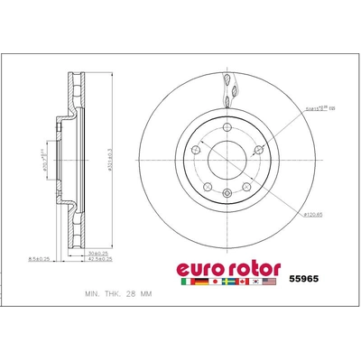 Front Premium Rotor by EUROROTOR - 55965 pa3