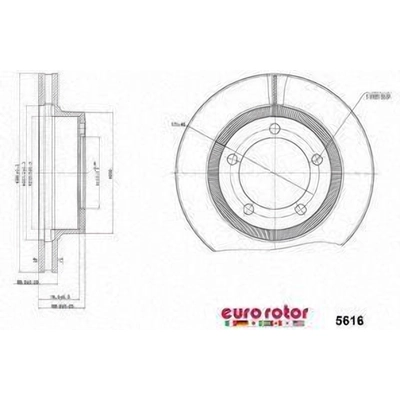 Front Premium Rotor by EUROROTOR - 5616 pa3